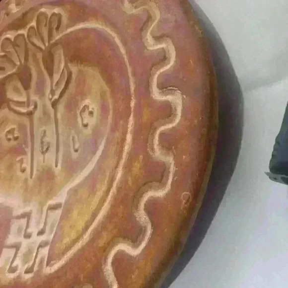 Kokopelli fertility music art wall hanging mexico handmade ceramic large - Picture 12 of 16